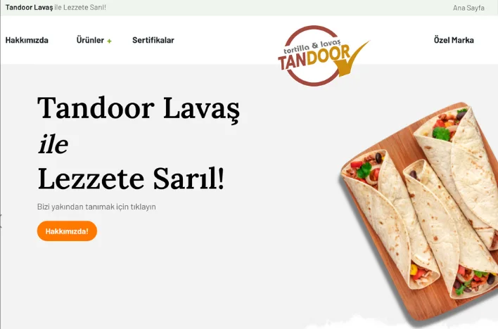 Tandoor web sitesi ekran görüntüsü