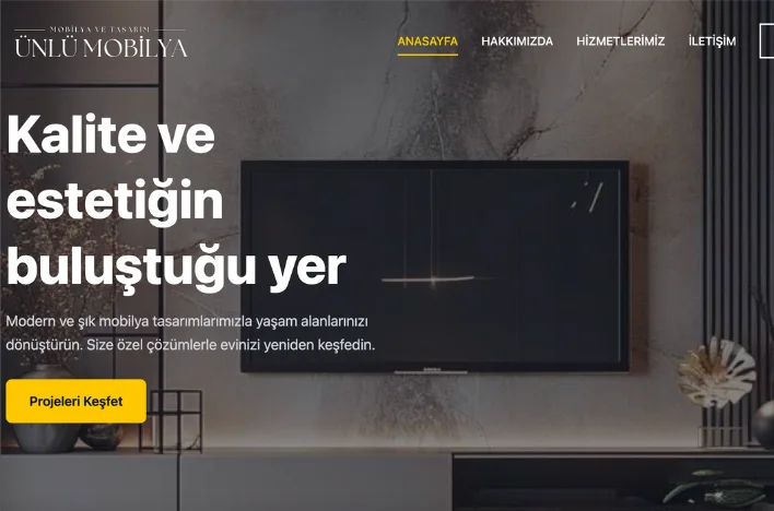 Ünlü Mobilya web sitesi ekran görüntüsü